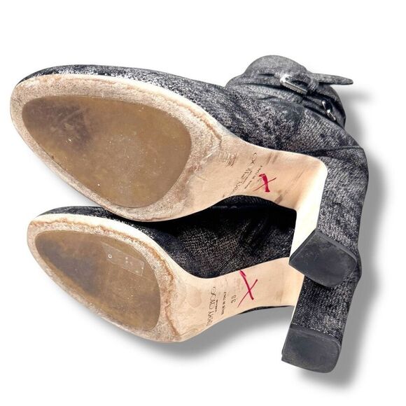 ❌SOLD❌ Jimmy Choo Mitchel 100 Ankle Boot Metallic Washed Dotted Suede Women’s 38 - Picture 8 of 11